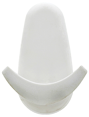 HILLMAN FASTENERS 515817 Double Plastic Hook, White, Oval, Holds 20-Lbs.