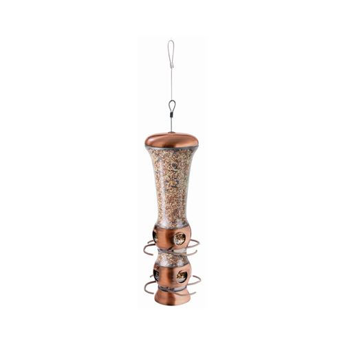 Wild Bird Feeder, 15-1/2 in H, 3.5 lb, Plastic, Clear, Copper, Hanging Mounting