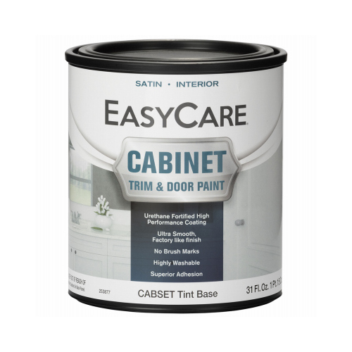 Cabinet Door & Trim Paint, Satin Finish, Tint Base, Acrylic Polyurethane, Qt.