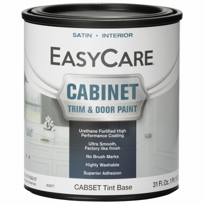 TRUE VALUE MFG COMPANY CABSET-QT Cabinet Door & Trim Paint, Satin Finish, Tint Base, Acrylic Polyurethane, Qt.