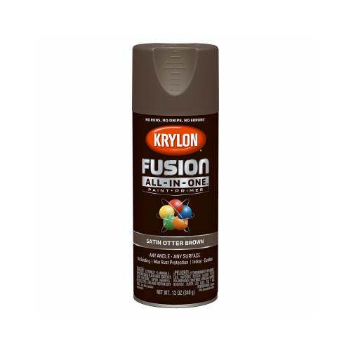 KRYLON DIVERSIFIED BRANDS K02795007-XCP6 Fusion All-In-One Spray Paint + Primer, Satin Otter Brown, 12-oz. - pack of 6
