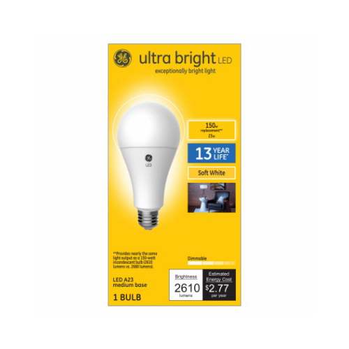 LED Ultra Bright Light Bulb, 23-Watts, Medium Base, Soft White