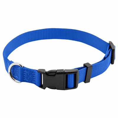 Pet Expert PE223886 Dog Collar, Adjustable, Blue Nylon, Quadlock Buckle, 3/4 x 14 to 20-In.