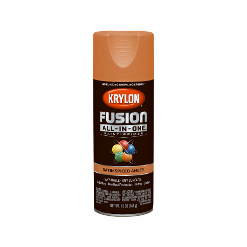 Fusion All-In-One Spray Paint + Primer, Satin Spiced Amber, 12-oz. - pack of 6