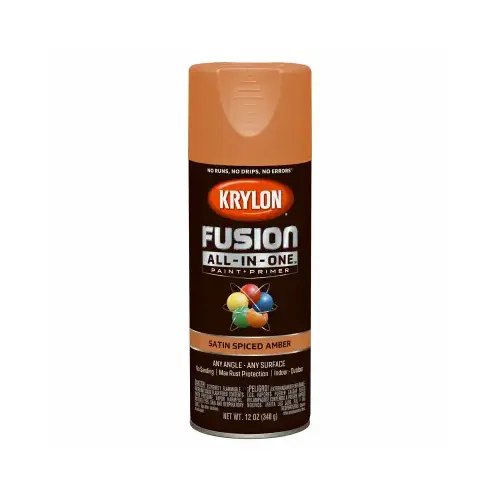 Fusion All-In-One Spray Paint + Primer, Satin Spiced Amber, 12-oz.