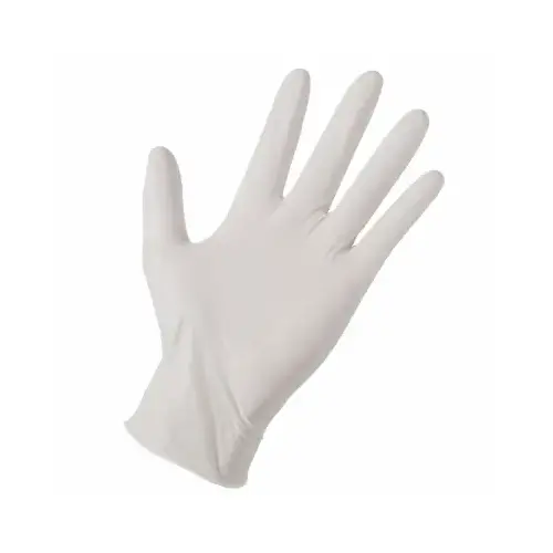 Latex Gloves, Disposable, Off White, Men's M, 100-Ct.