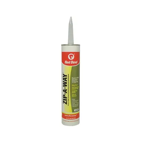 Red Devil 0606 ZIP-A-WAY Removable Sealant, Clear, 10 to 100 deg F, 10.1 oz