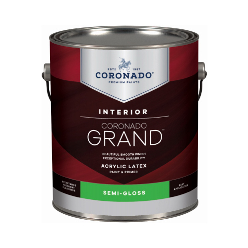 BENJAMIN MOORE & CO-CORONADO 704.1.1 Grand Interior Latex Paint & Primer In One, Semi Gloss, Tintable White, Gallon