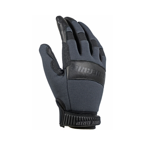 Hybrid Leather Work Gloves, Goatskin/Spandex, Black, Large