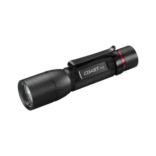 Slide Focus Flashlight, AA Battery, Alkaline, Lithium-Ion Battery, LED Lamp, 345 Lumens, Flood to Spot Beam Black