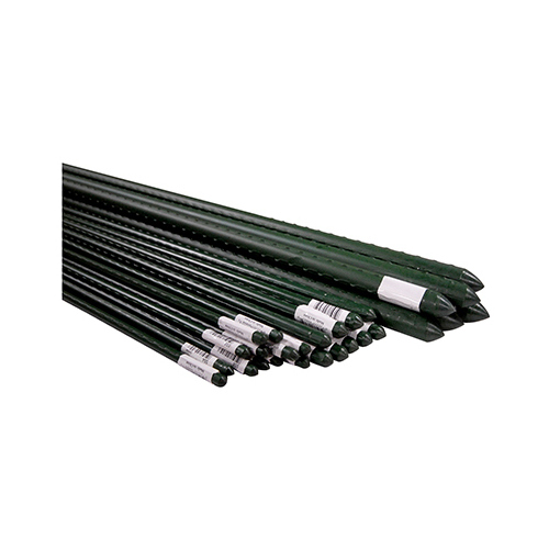 Steel Plant Stakes, Green Coated, 2-Ft  pack of 4