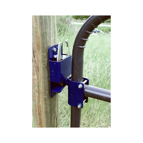 Gate Latch, 2-Way, Blue, For: 1-5/8 to 2 in OD Round Tube Gate