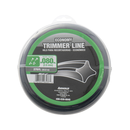 Arnold 490-030-0045 String Grass Trimmer Line Dispenser Pack, Black, .080 x 300-Ft., 15 Refills