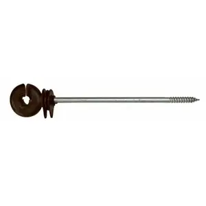 POWERFIELDS P-IRI6 Wood Post 6-In. Screw-In Insulators, Black.