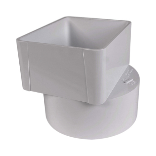 PVC Offset Downspout Adapter, 3 x 4 x 4-In.
