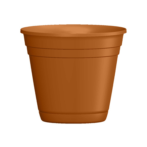 Southern Patio RN0612LT Riverland Planter With Saucer, Light Terra Cotta Resin, 6-In.