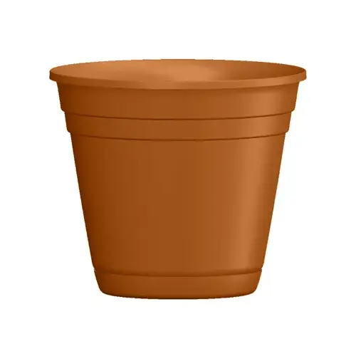 Southern Patio RN0812LT Riverland Planter With Saucer, Light Terra Cotta Resin, 8-In.