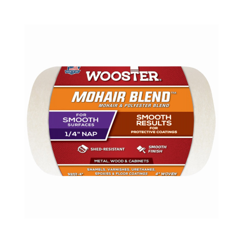 Wooster Brush R207-4 Paint Roller Cover, Mohair Blend, 1/4-In. Nap x 4-In.