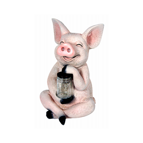 EXHART ENVIRONMENTAL SYSTEMS 13707 LED Solar Statue, Pig With Lighted Fireflies