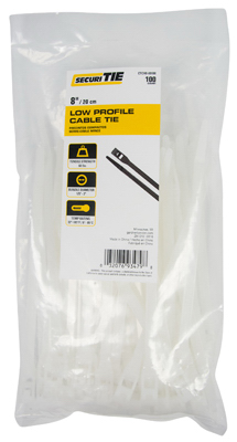 ECM INDUSTRIES LLC CTCH8-60100 Low-Profile Cable Tie, 8-In - pack of 100