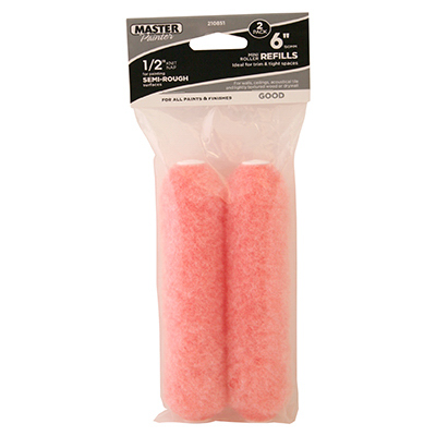 TRUE VALUE APPLICATORS 60147TV Paint Roller Covers, Pink Polyester, 1/2-In. Nap, 6.5-In Pair