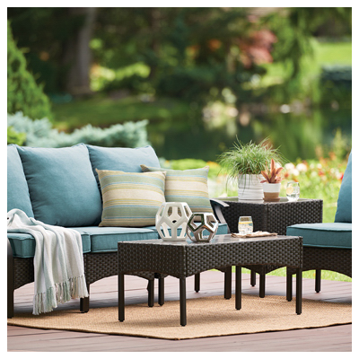 Four Seasons Courtyard 710.217.000 Sanibel 6-Pc. Sectional Seating Set, Powder-Coated Steel Frame, Cushions + Pillows