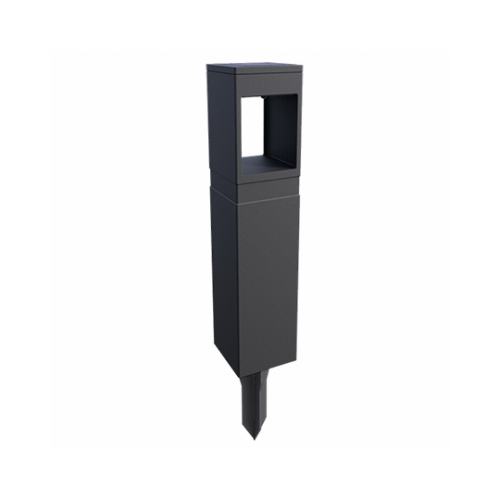 Solar LED Bollard Light, Black Plastic