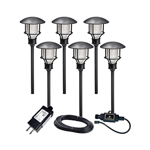 RIMPORTS LLC TV40386 LED Path Light Set, Black Plastic, 16 Lumens, .9-Watt, 6-Pc.