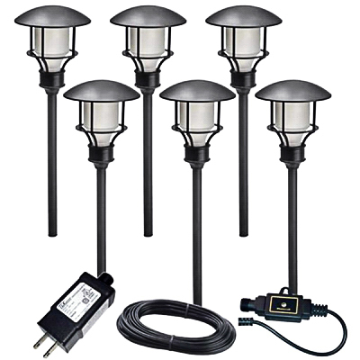 RIMPORTS LLC TV40386 LED Path Light Set, Black Plastic, 16 Lumens, .9-Watt, 6-Pc.