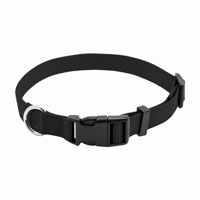 Pet Expert PE223873 Dog Collar, Adjustable, Black Nylon, Quadlock Buckle, 1 x 18 to 26-In.