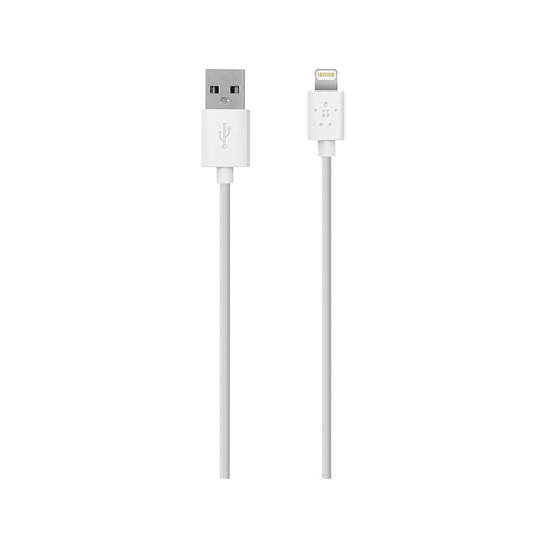 PETRA INDUSTRIES BKNF8J023BT2MW Lightning USB Charger Sync Cable, White, 4-Ft.