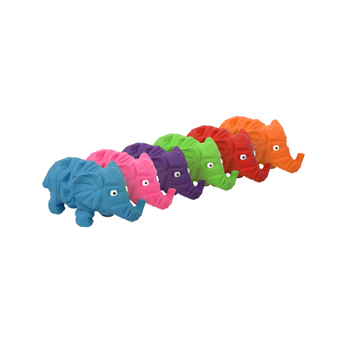 MULTIPET INTERNATIONAL 61274 Dog Toy, Latex Elephant, 8-In., Assorted Colors