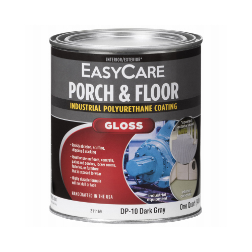 Premium Polyurethane Floor & Porch Enamel, Interior/Exterior Gloss, Dark Gray, 1-Qt.