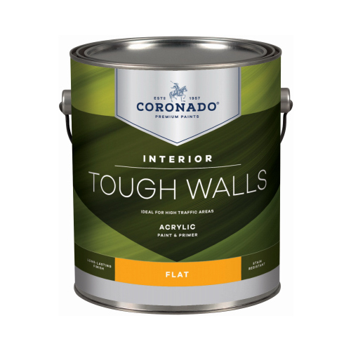 BENJAMIN MOORE & CO-CORONADO 24.1.1 Tough Walls Interior Latex Paint & Primer In One, Flat, Tintable White, Gallon