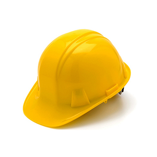 Hard Hat, Cap Style, Ratchet Adjustment, Yellow