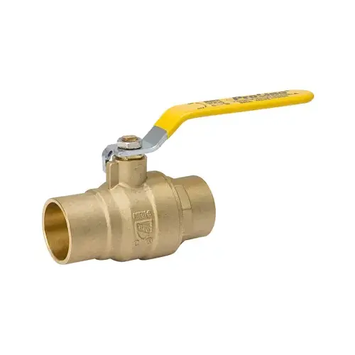 Ball Valve, 1-1/4 in Connection, Compression, 600/125 psi Pressure, Manual Actuator, Brass Body Chrome