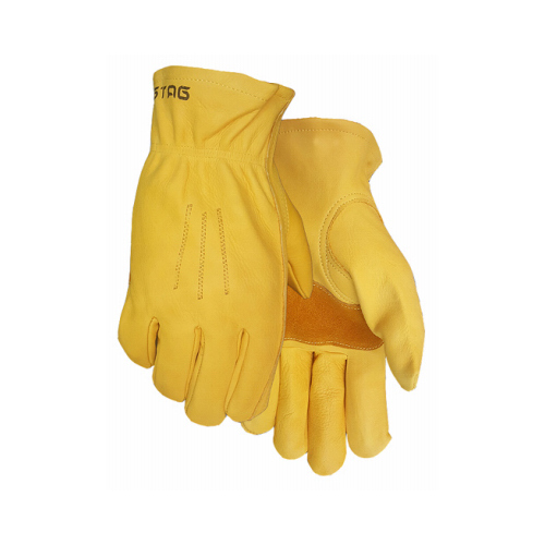 SALT CITY SALES INC 257M Fencing Work Gloves, Premium Gold Cowhide Leather, Men's M