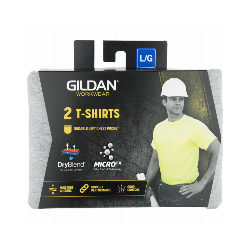 Gildan 1297056 Short Sleeve Pocket T-Shirts, Gray Cotton, M
