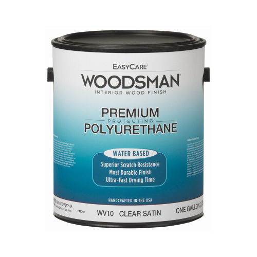 Woodsman Fast Dry Protective Polyurethane Wood Finish, Interior, Water Base, Clear Satin, Gallon - pack of 2