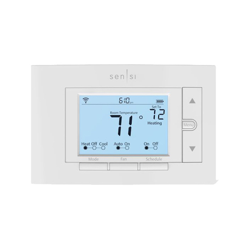 Smart Thermostat Sensi Built In WiFi Heating and Cooling Push Buttons White