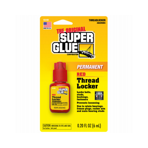 SUPER GLUE CORP/PACER TECH 11710107 Thread Locker, Red, 6-ml.