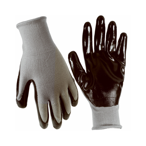 Extra Grip Glove, Nitrile Palm, Black & Gray, L