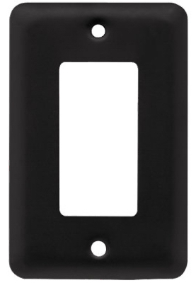 Liberty Hardware W10251-FB-U Decorator Rocker/GFI Wall Plate, 1-Gang, Stamped, Round, Matte Black Steel