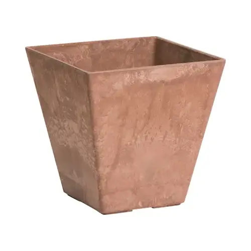 Ella Water-Minder Planter, Plastic, Ella, Rust Square, Indoor/Outdoor, 8-In. Sq.