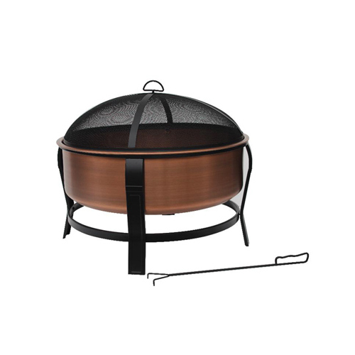 Four Seasons Courtyard FT-1103E Fire Pit, Copper With Black Accents, Screen + Poker, 30-In.