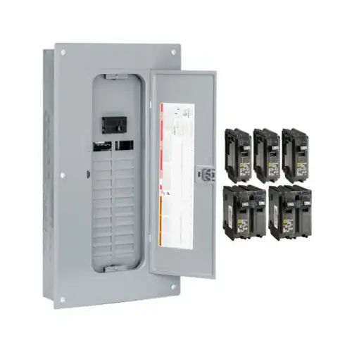 Homeline Indoor Convertible Main Breaker Load Center Value Pack, 24 Space, 48 Circuits, 100-Amp