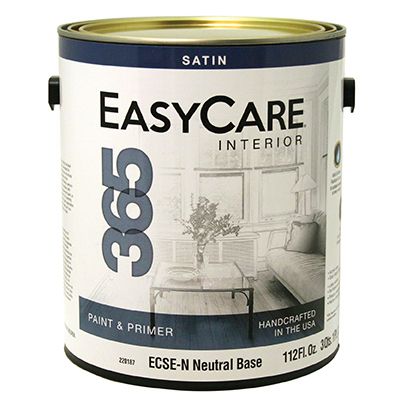 TRUE VALUE MFG COMPANY ECSEN-GL 365 Interior Latex Wall Paint & Primer, Satin Neutral Base, Gallon