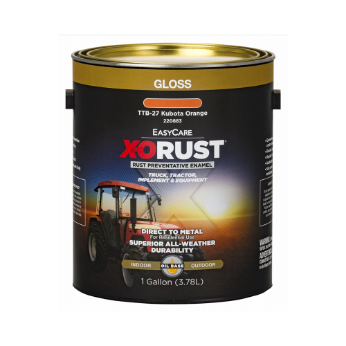 Rust-Preventative Paint & Primer, Direct to Metal, Truck, Tractor, Implement & Equipment, Kubota Orange, 1-Gallon