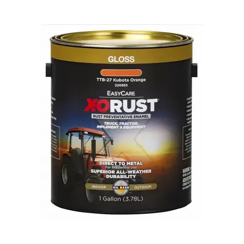 Rust-Preventative Paint & Primer, Direct to Metal, Truck, Tractor, Implement & Equipment, Kubota Orange, 1-Gallon - pack of 2