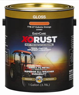 TRUE VALUE MFG COMPANY TTB27-GL Rust-Preventative Paint & Primer, Direct to Metal, Truck, Tractor, Implement & Equipment, Kubota Orange, 1-Gallon